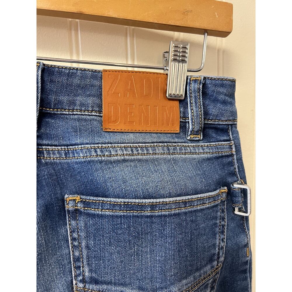 Zadig & Voltaire Ava Eco Denim Kick Flare Raw Hem Zip Detail Jeans Sz 25 - Picture 7 of 9